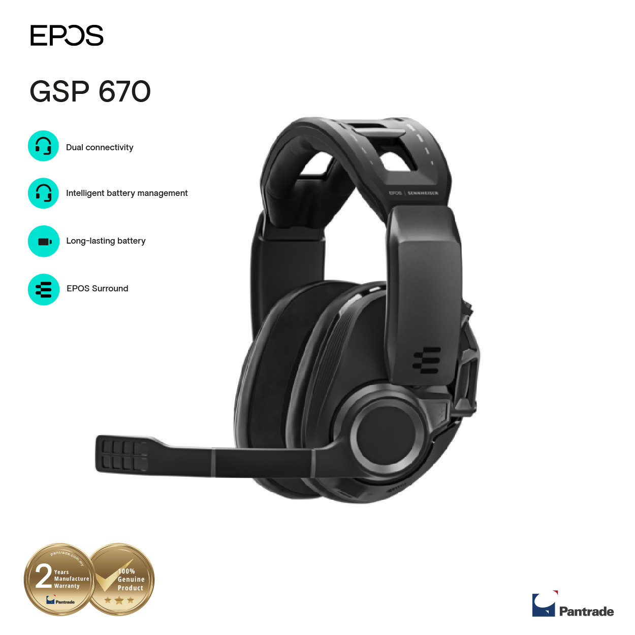 EPOS Sennheiser GSP 670 Wireless Gaming Headset / Gaming for